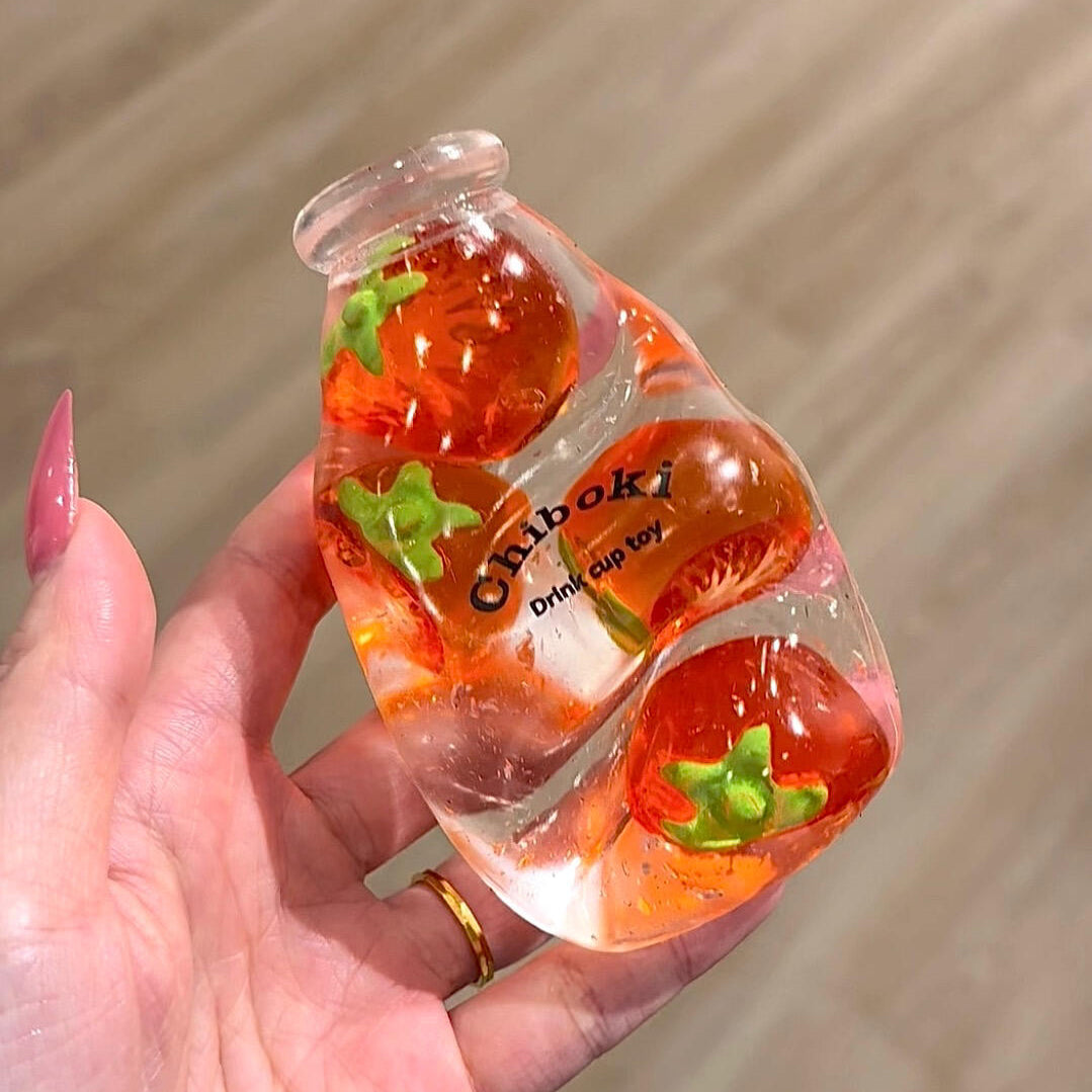 Glass Bottle Fruit Vaseline-like Handmade Squishy Ball Toy