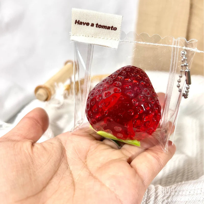 Transparent Strawberry Taba Squishy Toys