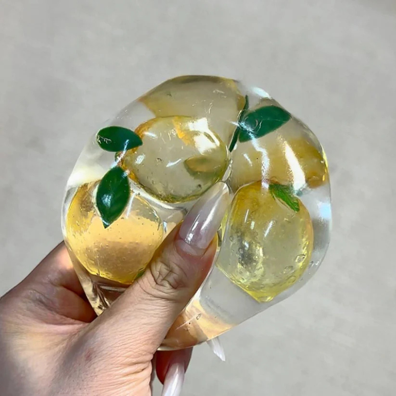Handmade Crystal Fruit Squishy Ball Stress Toy