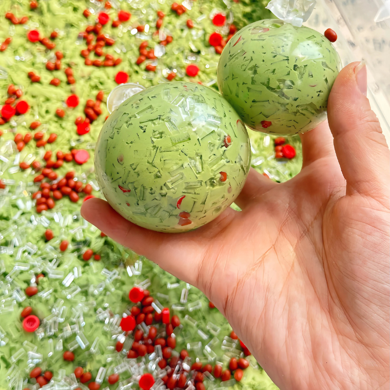 Red Bean Matcha Crunchy Handmade Squishy Ball
