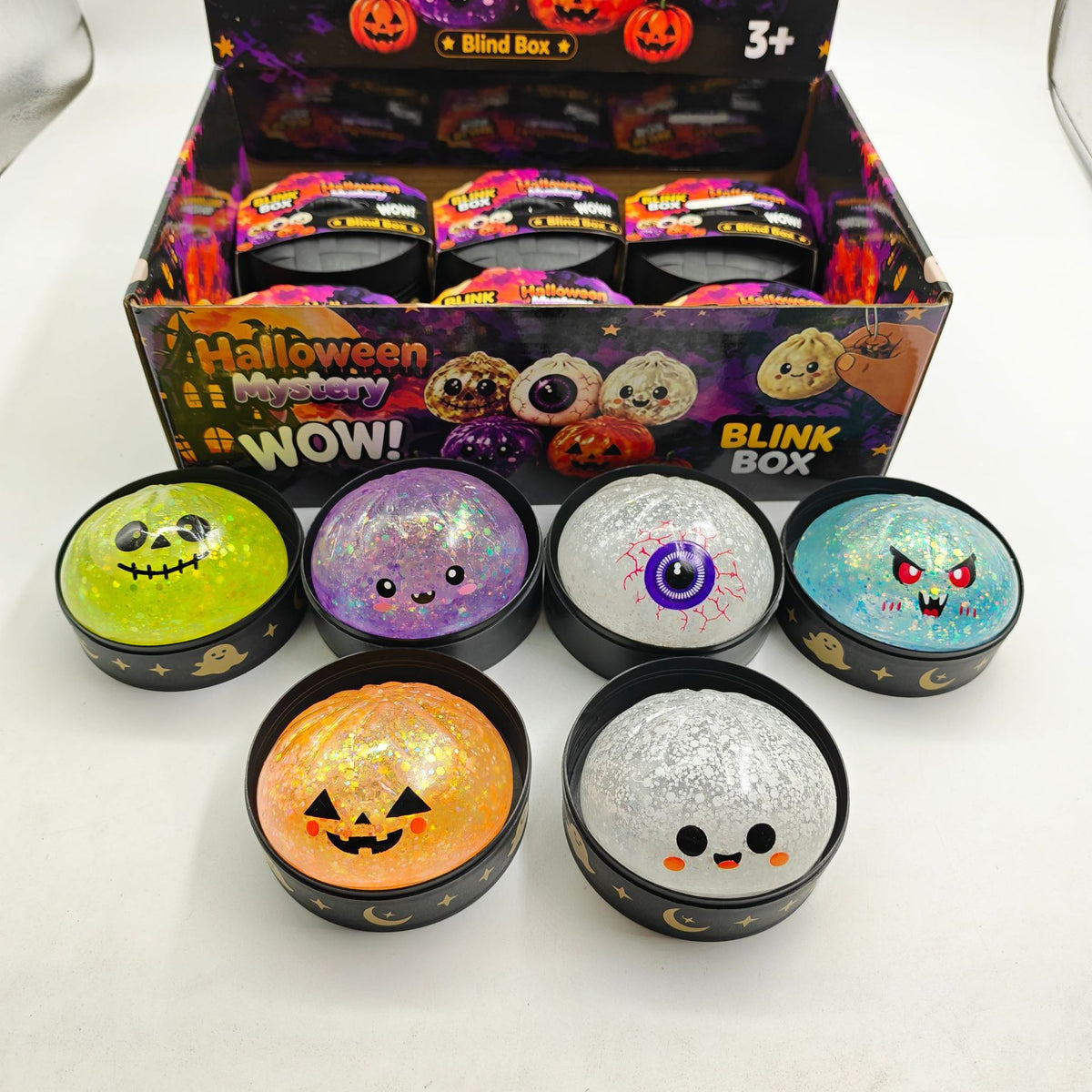 Halloween Steamer Dumpling Bun Squishy, Ghost Pumpkin Mochi Stress Relief Fidget Toy