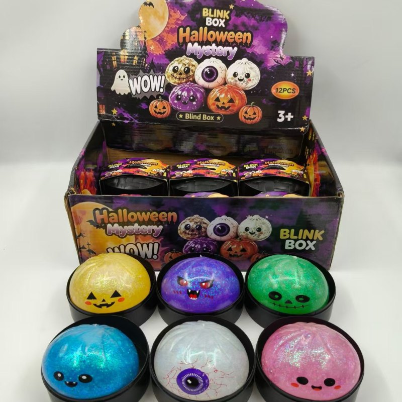 Halloween Steamer Dumpling Bun Squishy, Ghost Pumpkin Mochi Stress Relief Fidget Toy