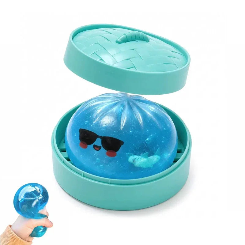 Halloween Glitter Dumpling Squishy | Ghost Shark Slow Rebound Stress Relief Fidget Toy