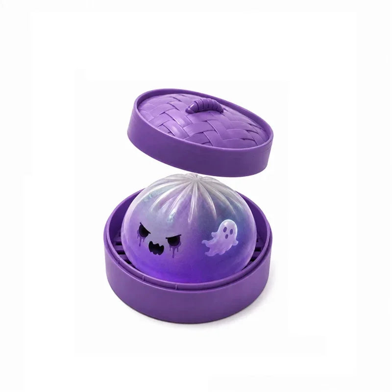 Halloween Glitter Dumpling Squishy | Ghost Shark Slow Rebound Stress Relief Fidget Toy