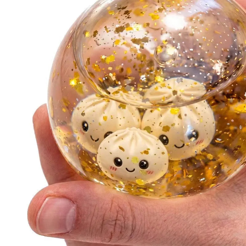 Glitter Dumpling Squishy | Colorful Simulation Steamed Bun Anxiety Stress Relief Fidget Toy