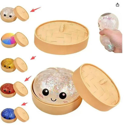 Glitter Dumpling Squishy | Colorful Simulation Steamed Bun Anxiety Stress Relief Fidget Toy