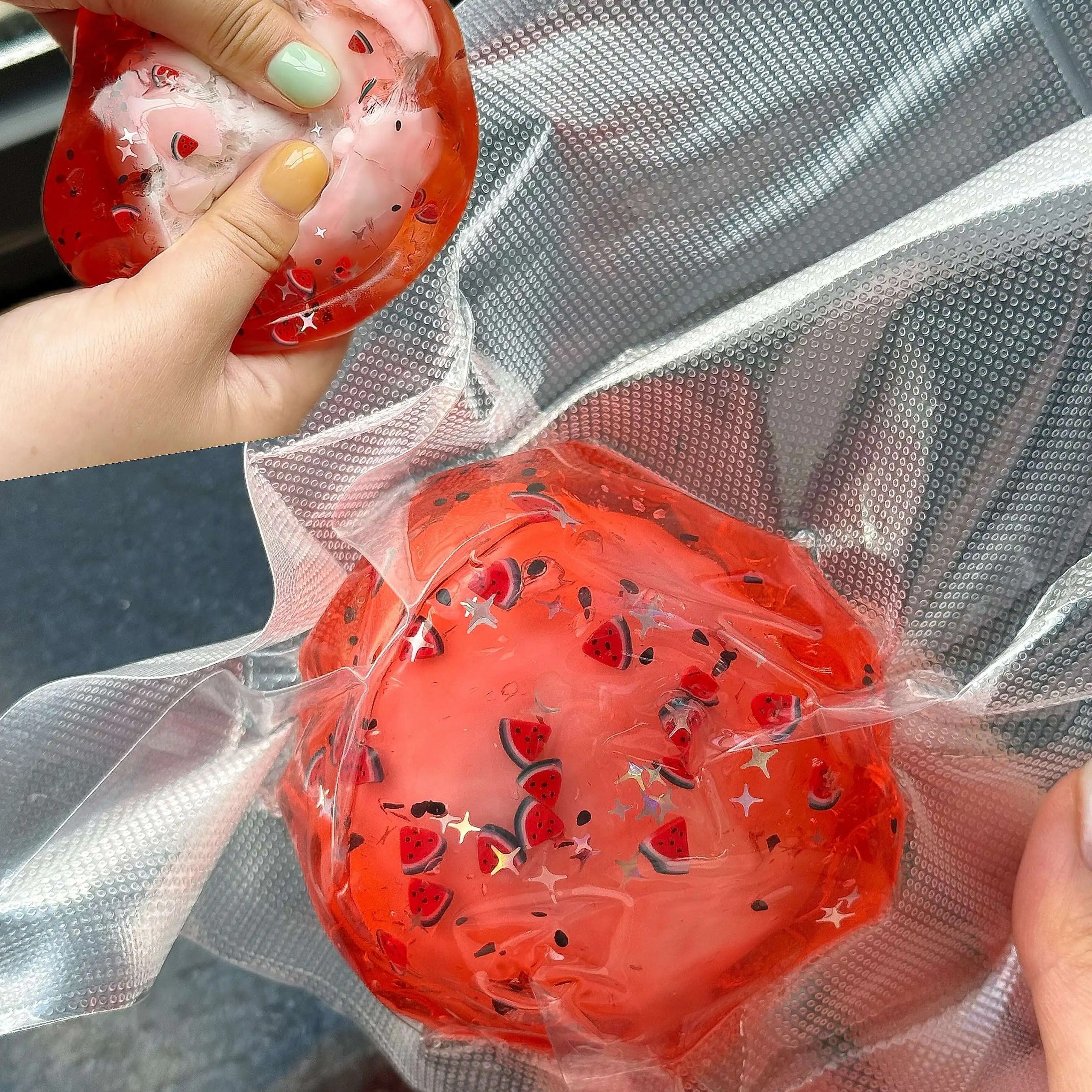 Handmade Watermelon Crispy Squishy Ball Crunchy ASMR Stress Relief Squeeze Toy