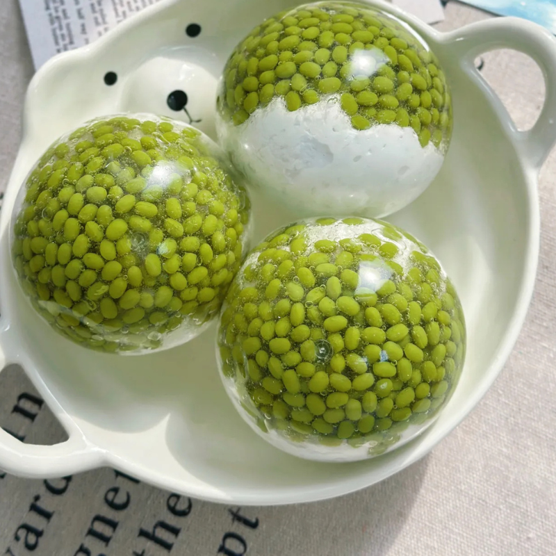 Green Bean Milk Smoothie Handmade Squishy Ball