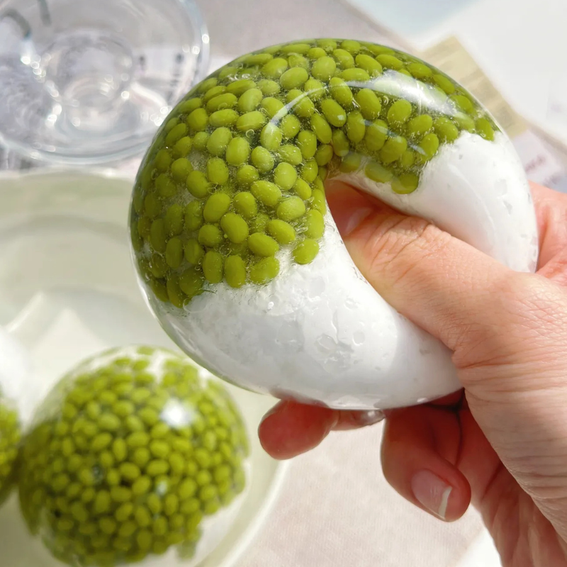 Green Bean Milk Smoothie Handmade Squishy Ball